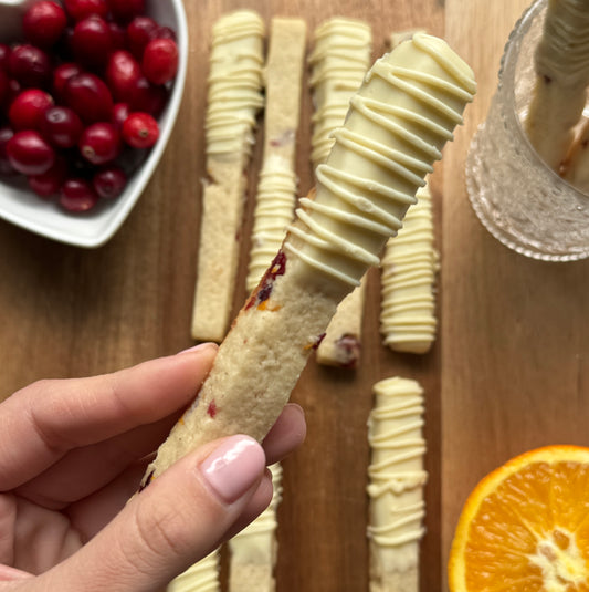 Cranberry Orange Shortbread Cookies